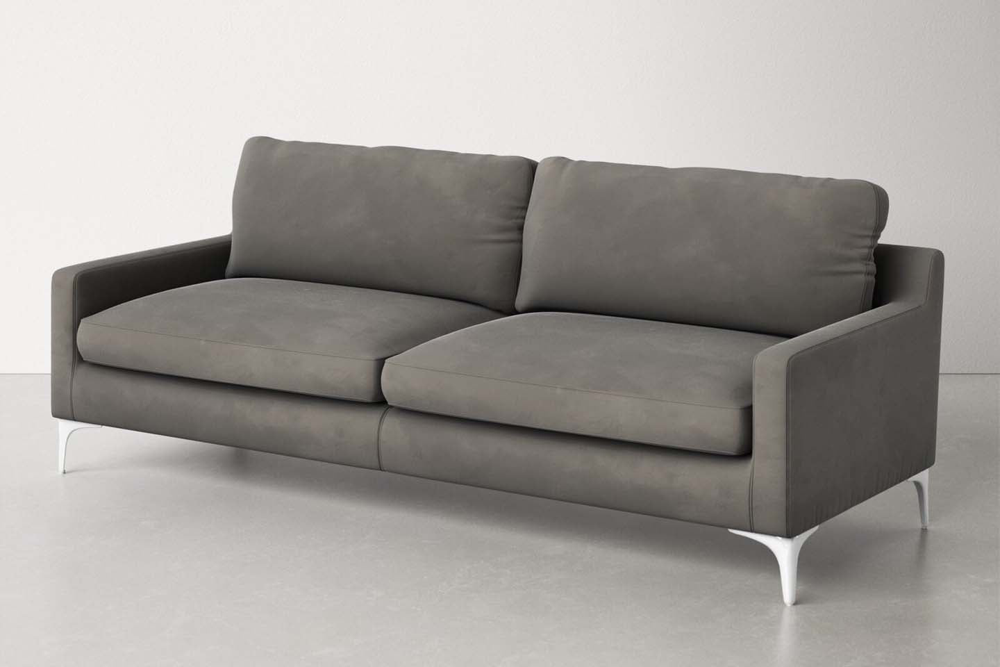 Jones 2 Seater Sofa, Light Gray, Velvet