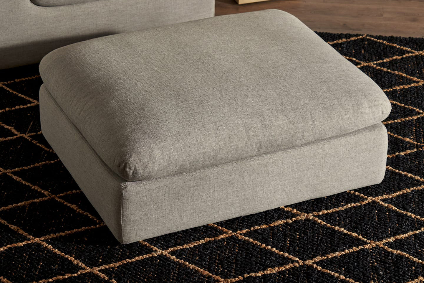 Duke Deep Seat Sofa With Ottoman, 2 Seater, Gray