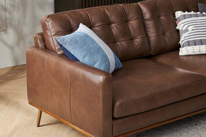 Loft Sofa With Ottoman, 2 Seater, Tan Imitation Leather