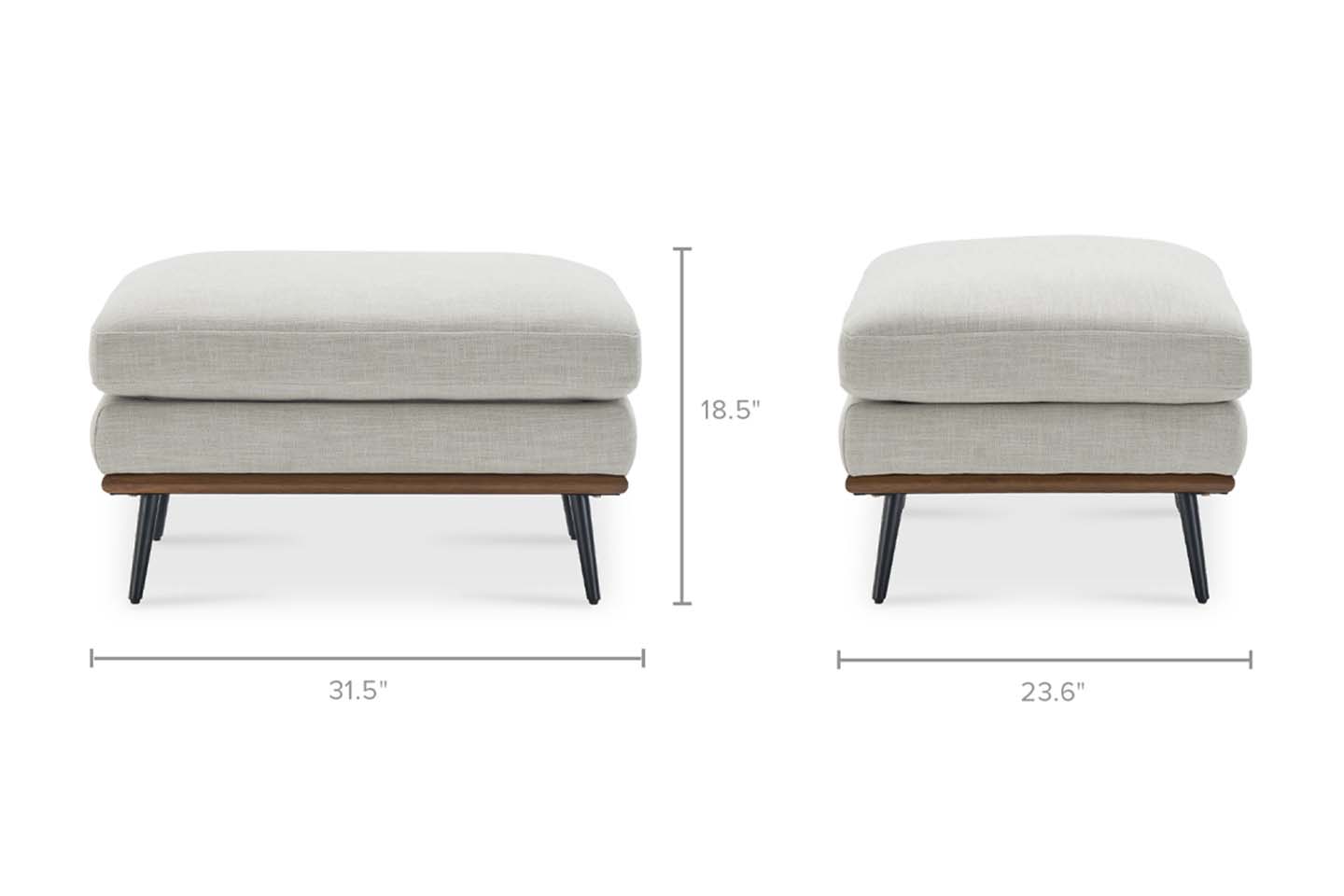 Loft Sofa With Ottoman, 2 Seater, Beige