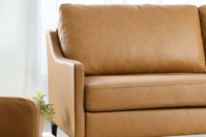 Madison 2 Seater Sofa, Tan Imitation Leather