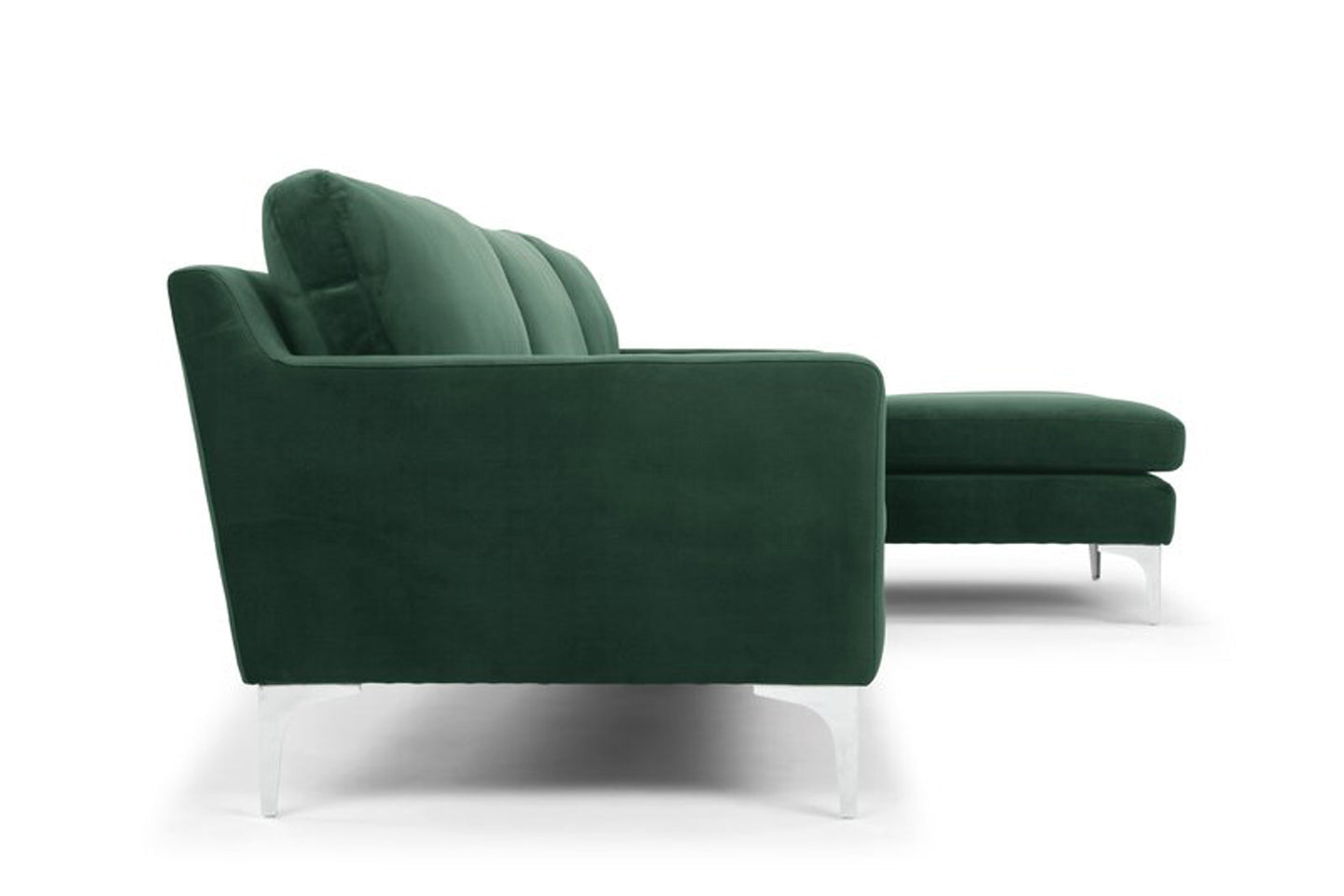 Jones Sectional Sofa With Chaise, Left Facing, Green, Velvet