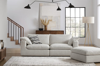 Dawson Sofa With Ottoman, 2 Seater, Ivory